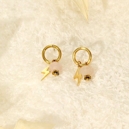 Boucles d'oreilles éclair et pierre pendante - Audacieuses et élégantes | Twinolo