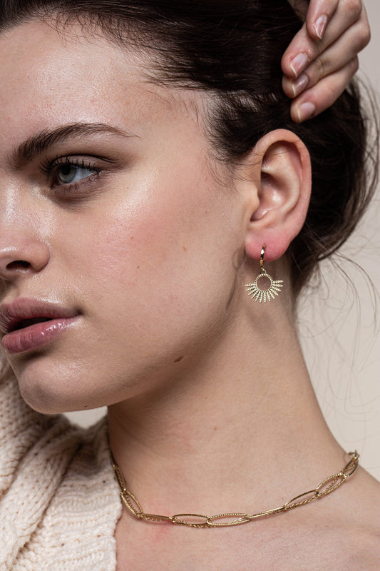 Boucles d'oreilles pendantes Soleil – Dorées & Estivales | Twinolo