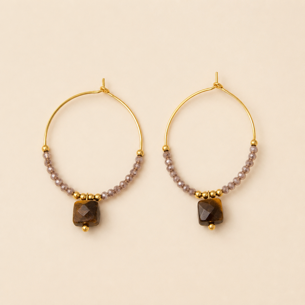 Hoop Earrings with Beads – Boho Chic | Twinolo