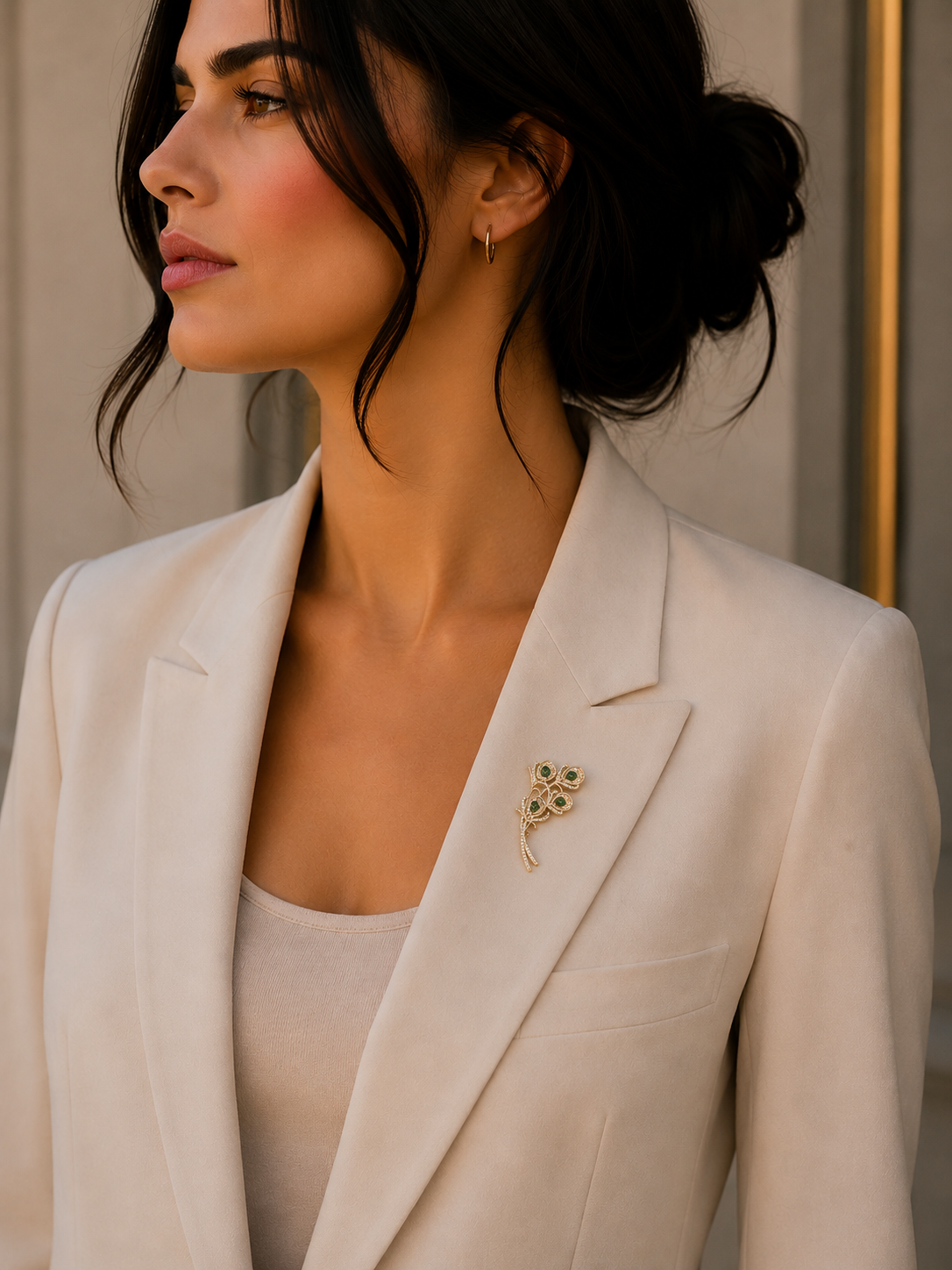 Bloembroche - Elegante Broche met Kristallen | Twinolo
