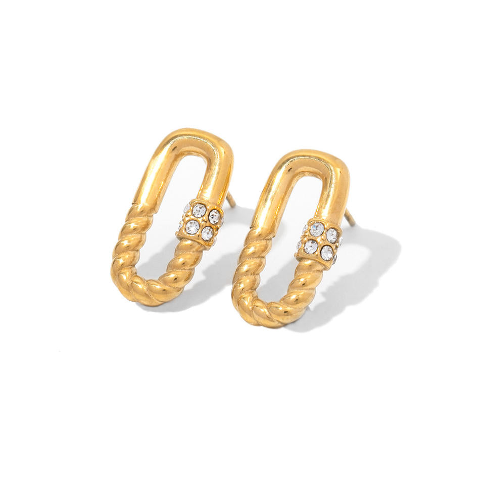 Boucles d'oreilles créoles avec strass – Élégantes et faciles à porter | Twinolo