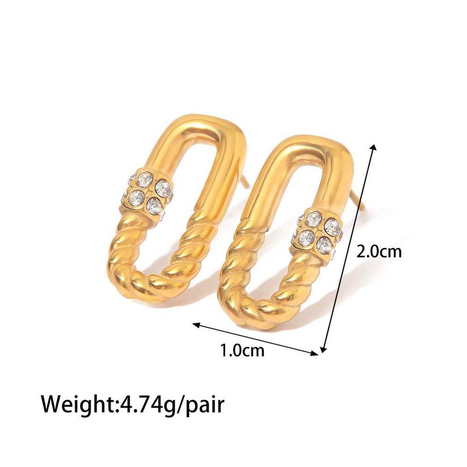 Boucles d'oreilles créoles avec strass – Élégantes et faciles à porter | Twinolo