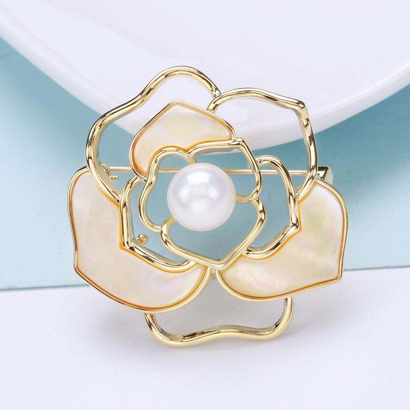 Bloembroche - Elegante Broche met Parel | Twinolo