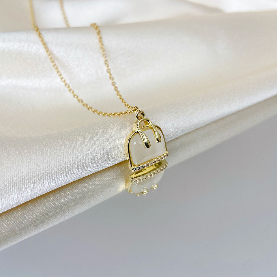 Collier avec petit sac à main en opale – Charmant et unique | Twinolo
