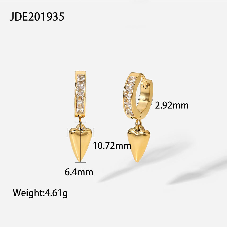 Gouden Hoepels met Hartvormige Hanger – Romantisch & Elegant | Twinolo