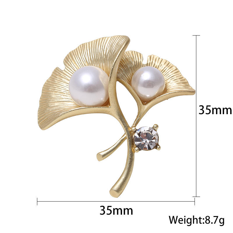 Bloembroche - Elegante Broche met Kristallen en Parel | Twinolo