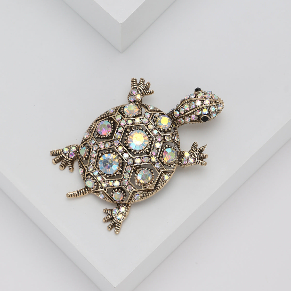 🐢 Schildpadbroche met Kristallen – Elegante Broche | Twinolo