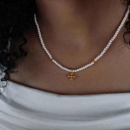 Parelketting met Kruishanger – Klassiek & Tijdloos | Twinolo