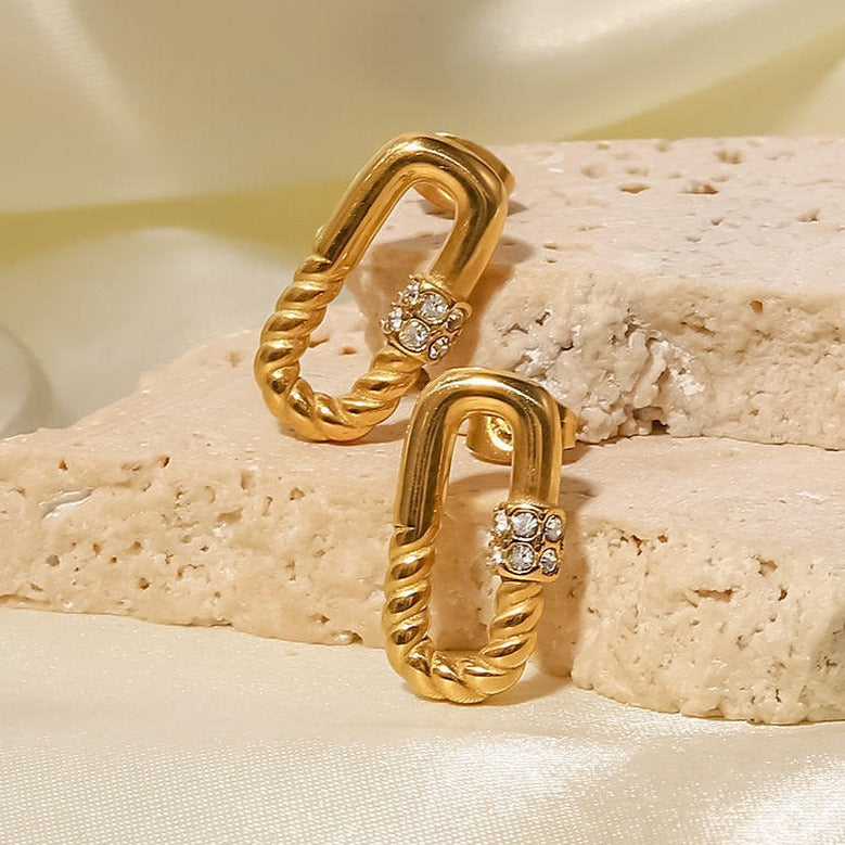 Boucles d'oreilles créoles avec strass – Élégantes et faciles à porter | Twinolo