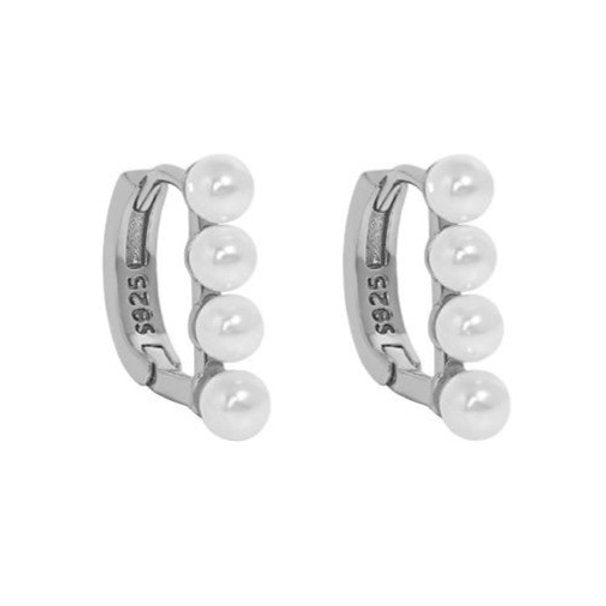 Boucles d'oreilles avec perle d'eau douce blanche – Pure élégance | Twinolo