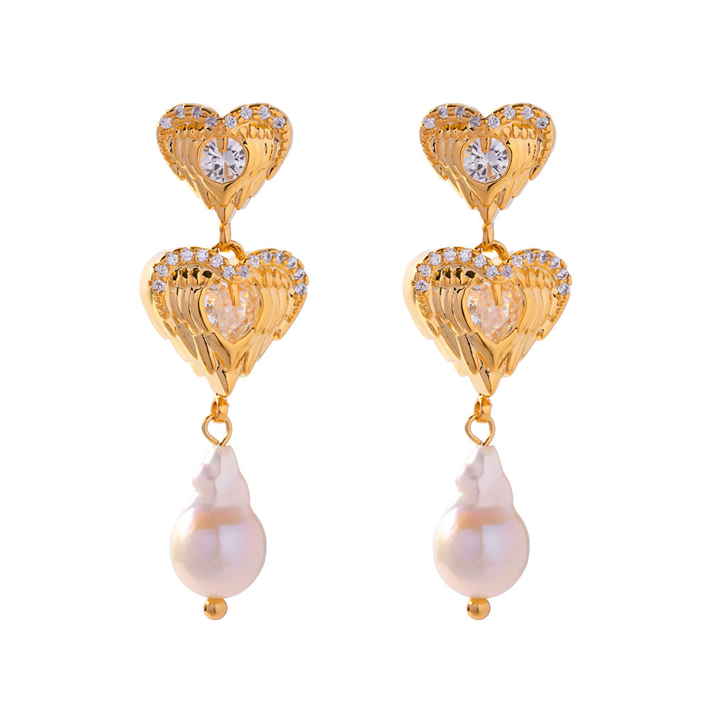 Parel Oorhangers met Hartvormig Design – Liefdevol Detail | Twinolo