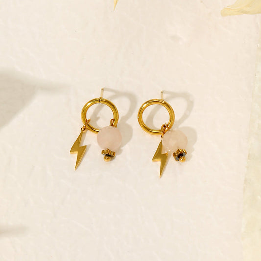 Boucles d'oreilles éclair et pierre pendante - Audacieuses et élégantes | Twinolo