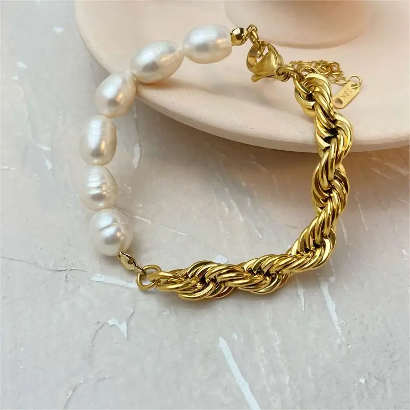 Zoetwaterparel Armband met Schakelketting – Tijdloos & Elegant | Twinolo