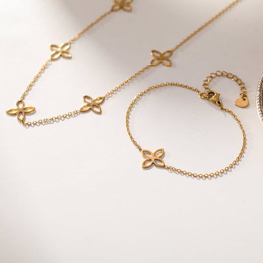 Bracelet Chaîne Dorée avec Trèfle – Charmant & Élégant | Twinolo