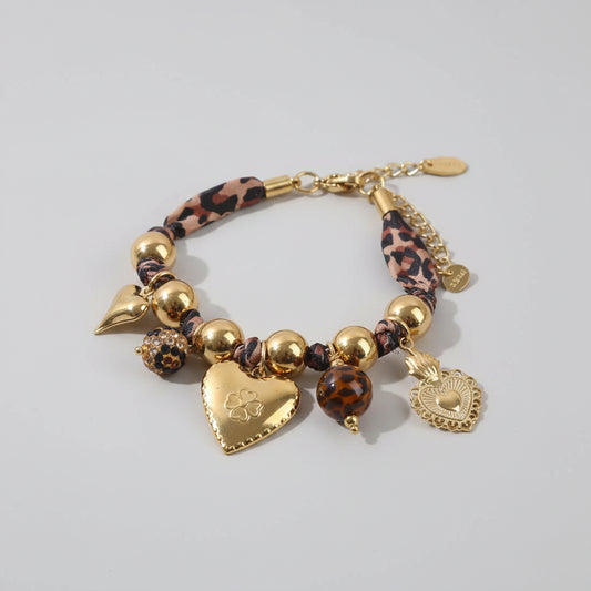 Dames Armband met Bedels – Luipaardkoord | Twinolo