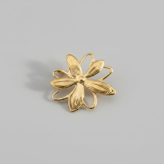 Broche Fleur Dorée – Acier Inoxydable | Twinolo