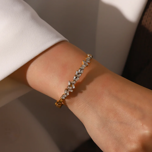 Manchette Armband met Zirkonia – Elegant & Sprankelend | Twinolo