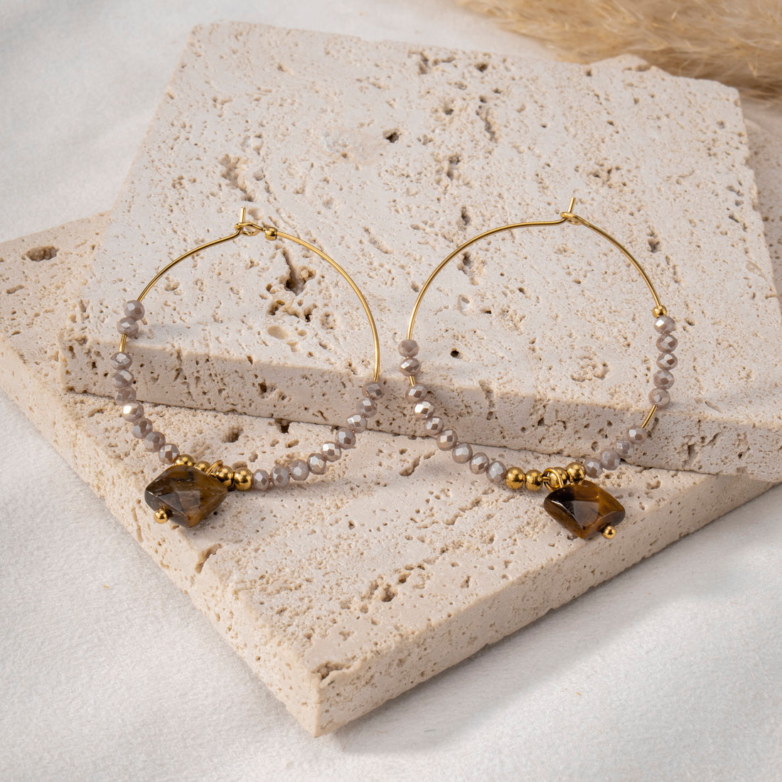 Hoop Earrings with Beads – Boho Chic | Twinolo