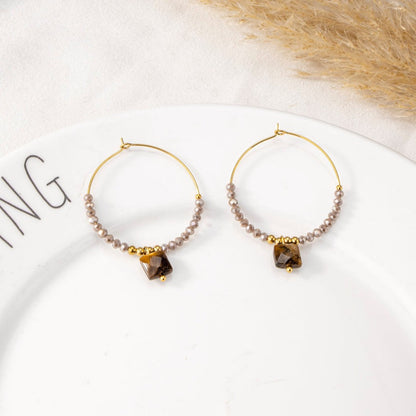 Hoop Earrings with Beads – Boho Chic | Twinolo