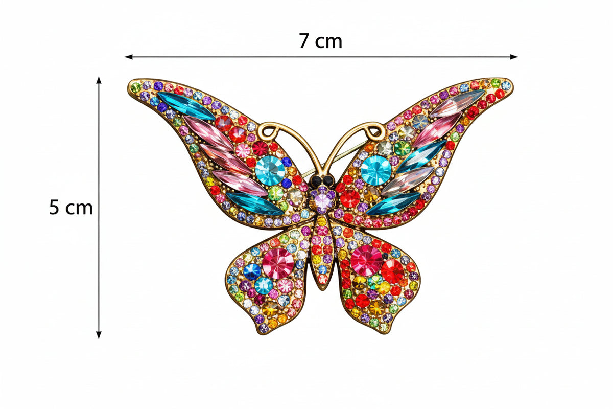 🦋 Broche papillon - Élégante broche avec cristaux | Twinolo