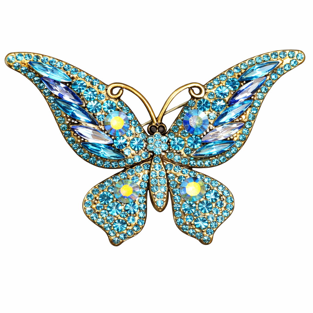 🦋 Broche papillon - Élégante broche avec cristaux | Twinolo