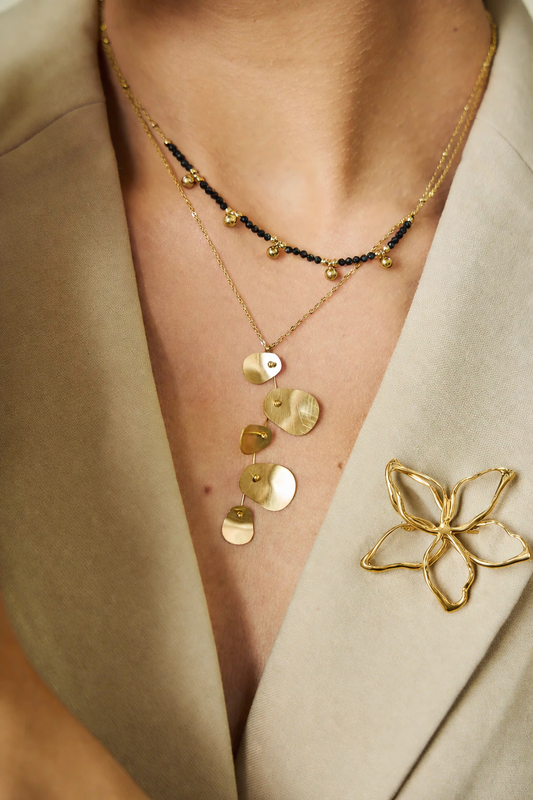 Broche Fleur Ouverte Dorée – Acier Inoxydable | Twinolo