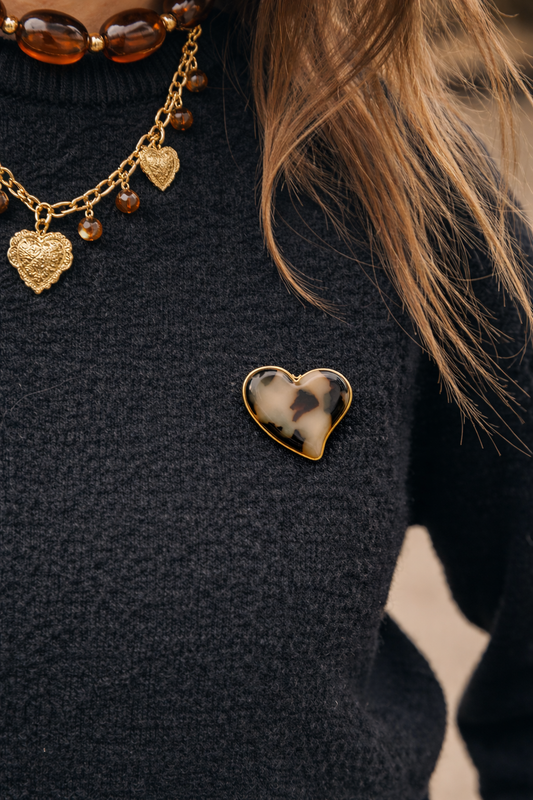 Broche Cœur Doré | Twinolo