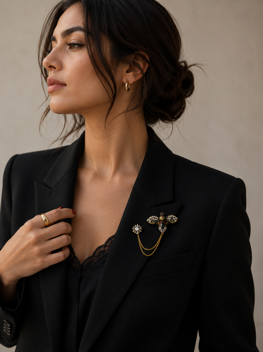 🐝 Bijenbroche - Elegante Broche met Kristallen | Twinolo