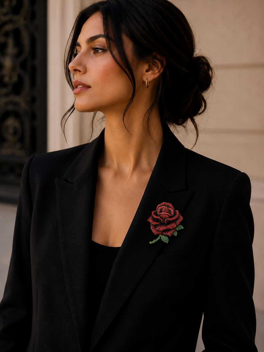 Broche fleur - Broche élégante avec cristaux | Twinolo