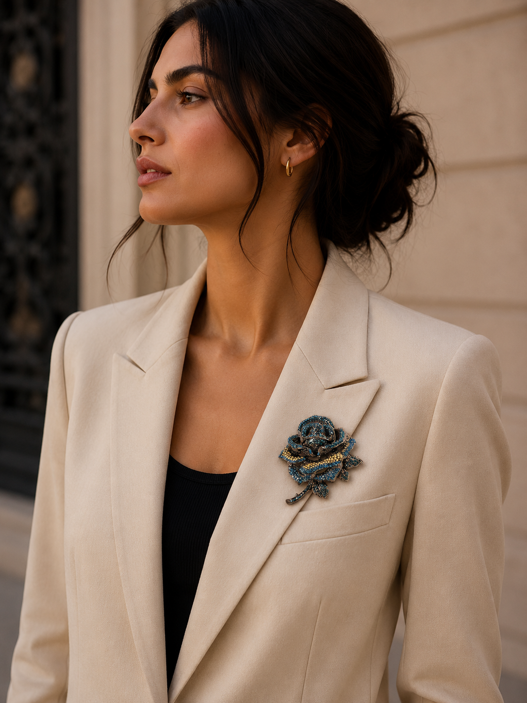 Broche fleur - Broche élégante avec cristaux | Twinolo