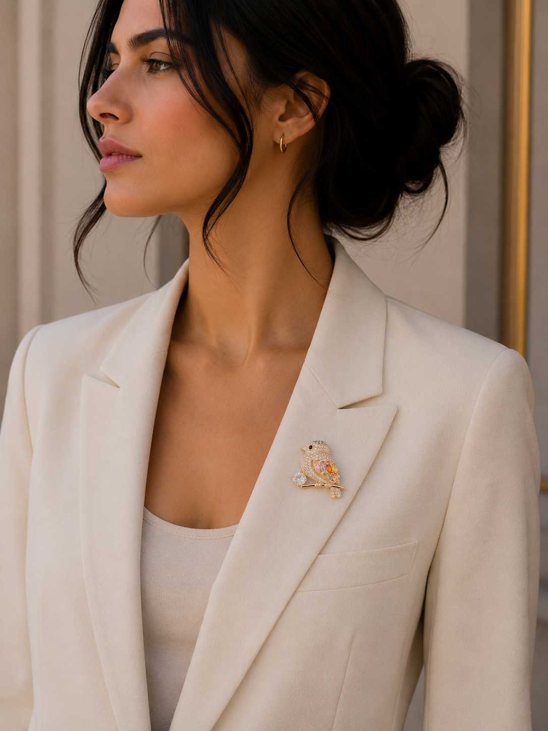 Vogelbroche met Kristallen – Kleurrijke Elegante Broche | Twinolo
