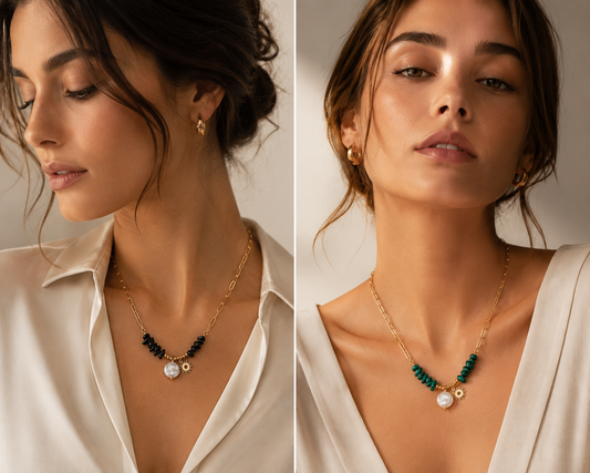Ketting met Zonhanger en Parel – Trendy Goudkleurig Design | Twinolo