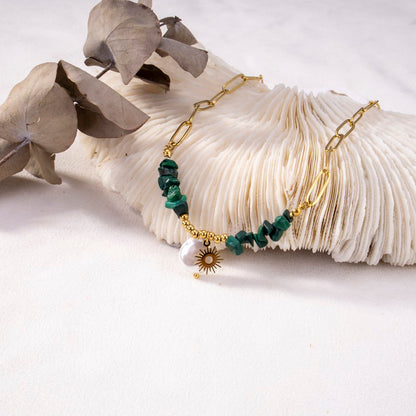 Ketting met Zonhanger en Parel – Trendy Goudkleurig Design | Twinolo