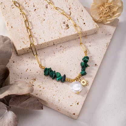 Ketting met Zonhanger en Parel – Trendy Goudkleurig Design | Twinolo