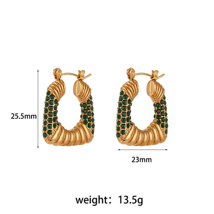 Fine Hoop Earrings with Zirconia Accents | Twinolo
