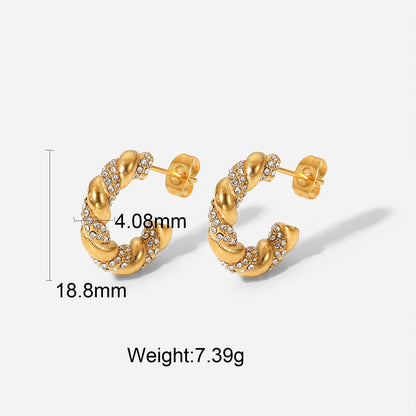 Croissant Oorbellen met Zirkonia – Elegant & Glinsterend | Twinolo