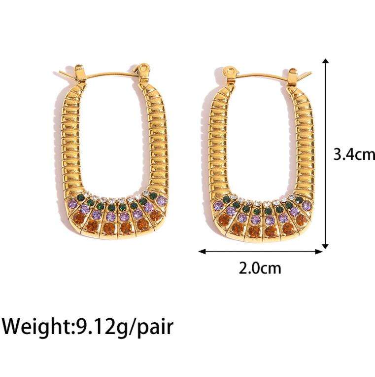 Boucles d'oreilles créoles avec perles et pierres colorées – Design unique | Twinolo