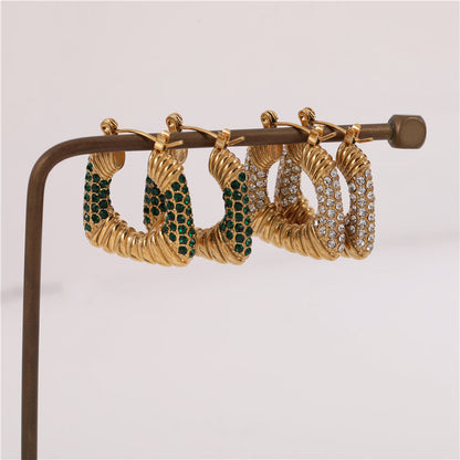 Fine Hoop Earrings with Zirconia Accents | Twinolo