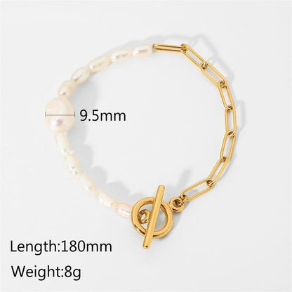 Bracelet à maillons avec Perles d'eau douce – Intemporel & Élégant | Twinolo