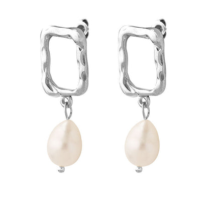 Boucles d'oreilles en or avec perle subtile - Élégance minimaliste | Twinolo