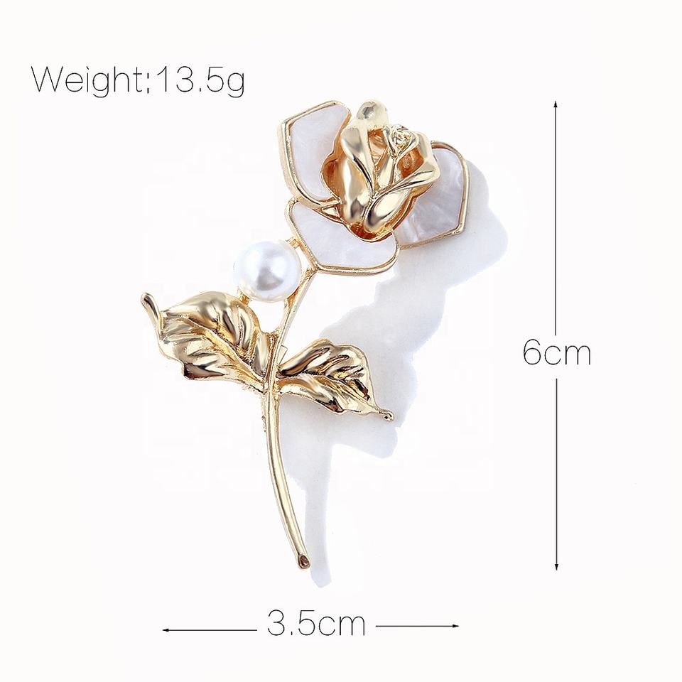 Bloembroche - Elegante Broche met Parel | Twinolo