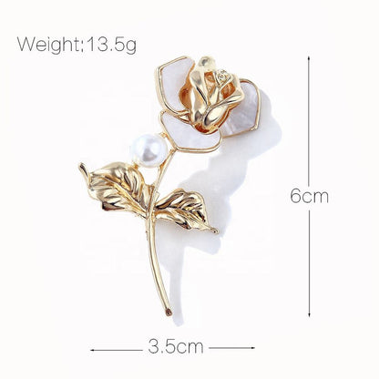 Bloembroche - Elegante Broche met Parel | Twinolo