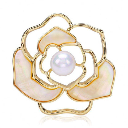 Flower Brooch - Elegant Brooch with Pearl | Twinolo