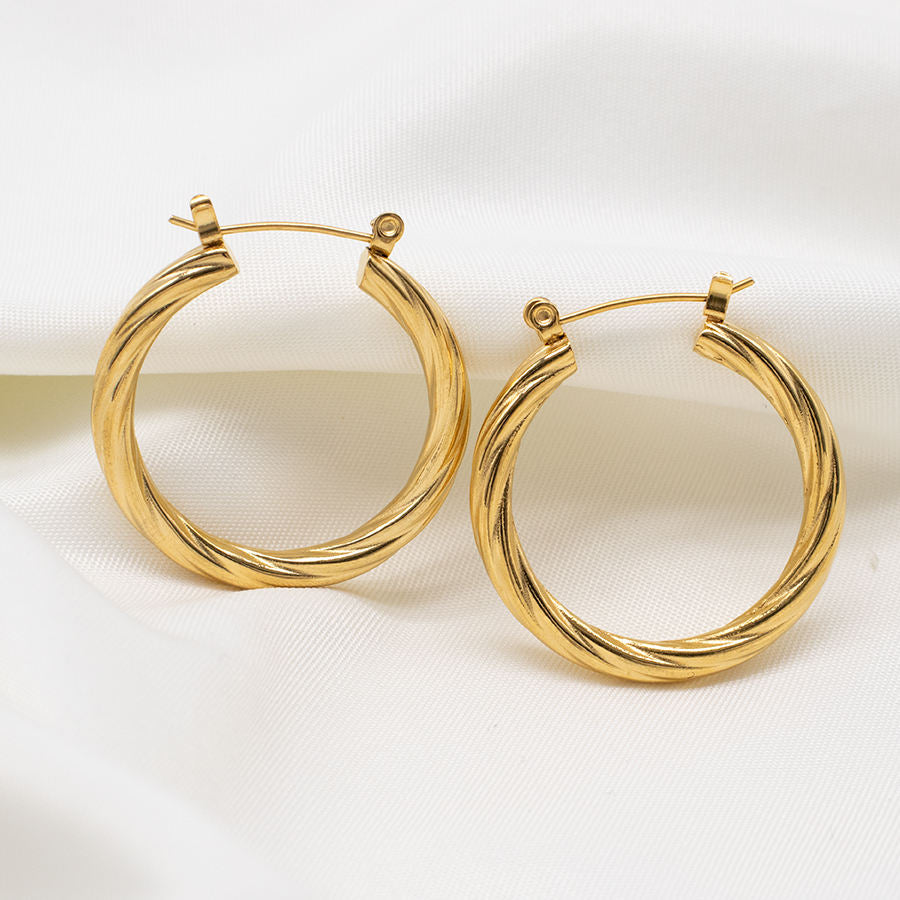 Boucles d'oreilles Croissant – Texture et Brillance Sublimes | Twinolo
