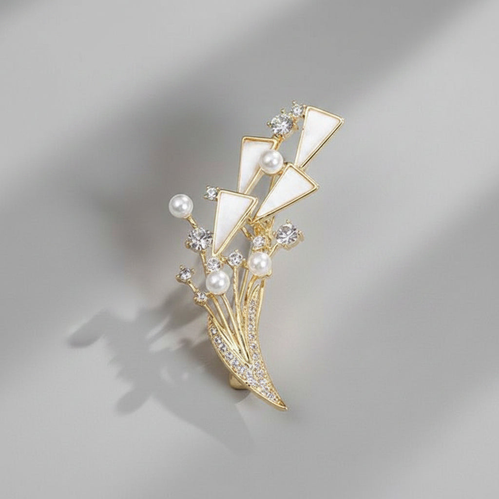 Flower Brooch - Elegant Brooch with Crystals | Twinolo