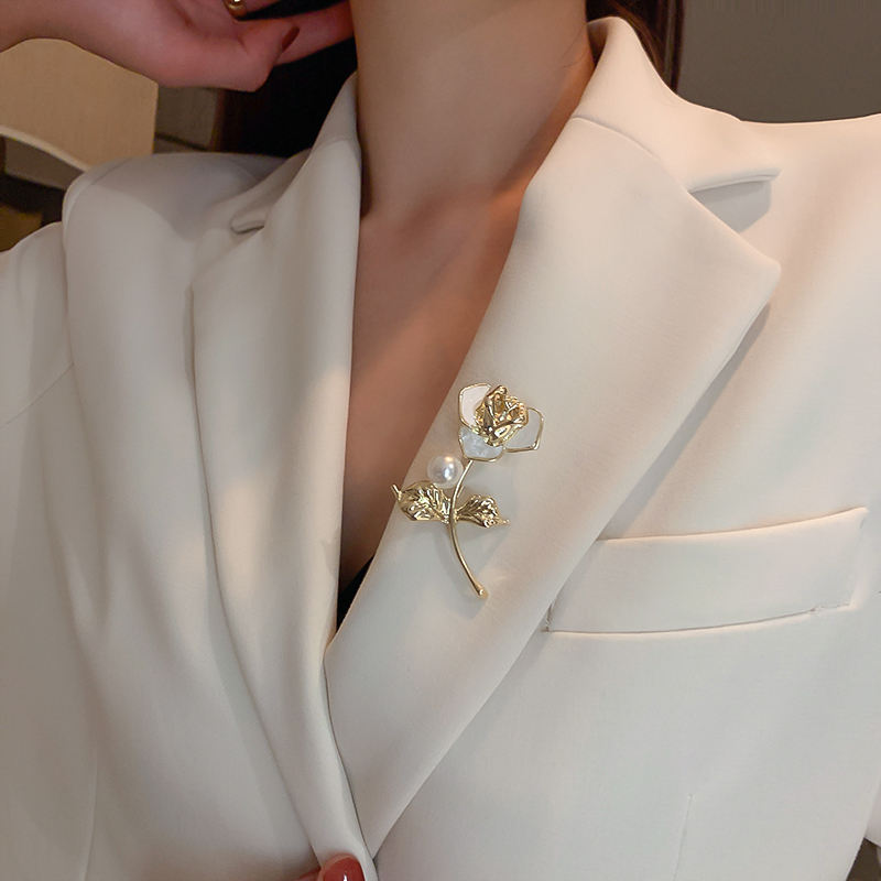 Bloembroche - Elegante Broche met Parel | Twinolo