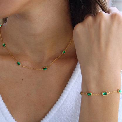 Ketting met Groene Zirkonia – Elegant & Stijlvol | Twinolo