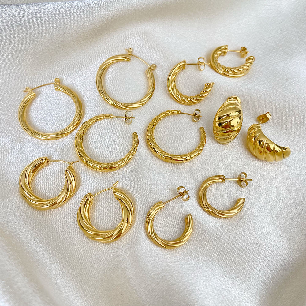 Boucles d'oreilles Croissant – Texture et Brillance Sublimes | Twinolo