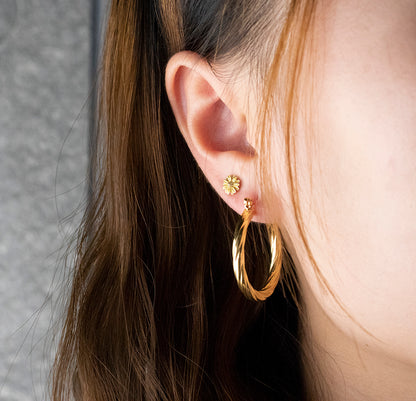 Boucles d'oreilles Croissant – Texture et Brillance Sublimes | Twinolo