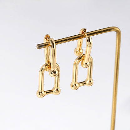 Gouden Oorbellen met Schakelketting – Stoer & Stijlvol | Twinolo